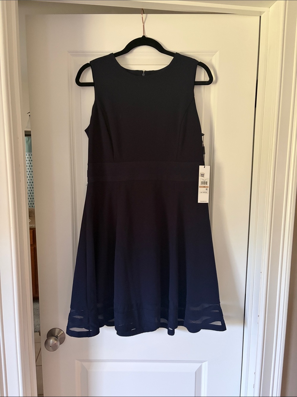 Calvin Klein Navy Sleeveless A-Line Fit Dress